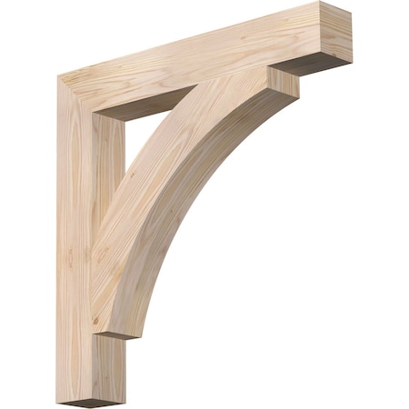 Ekena Millwork Thorton Block Smooth Bracket, Douglas Fir, 3 1/2"W x 24"D x 24"H BKT04X24X24THR05SDF